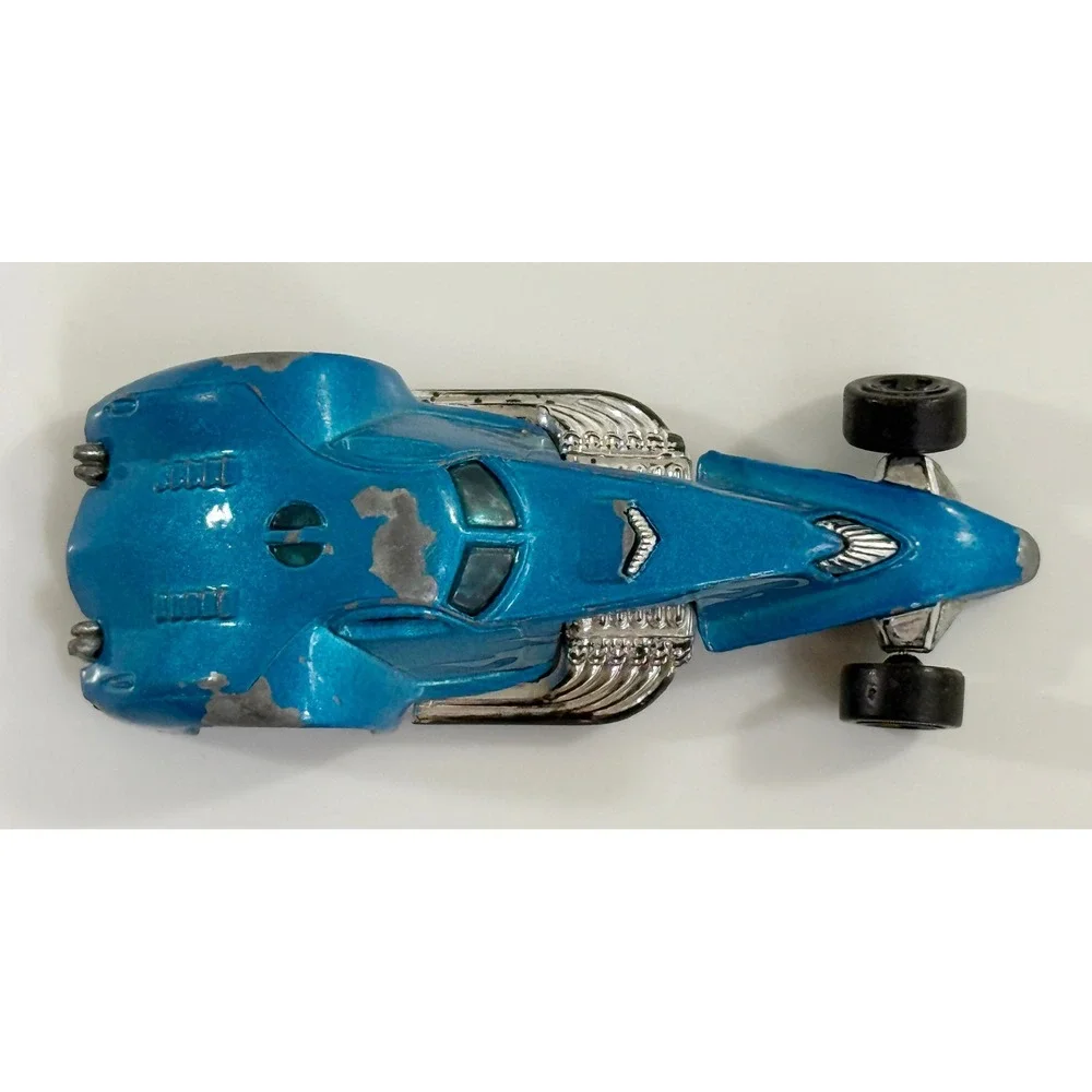 Hot Wheels Hammered Coupe Kids 1:64 Blue 2003 Diecast Flame Graphics Car